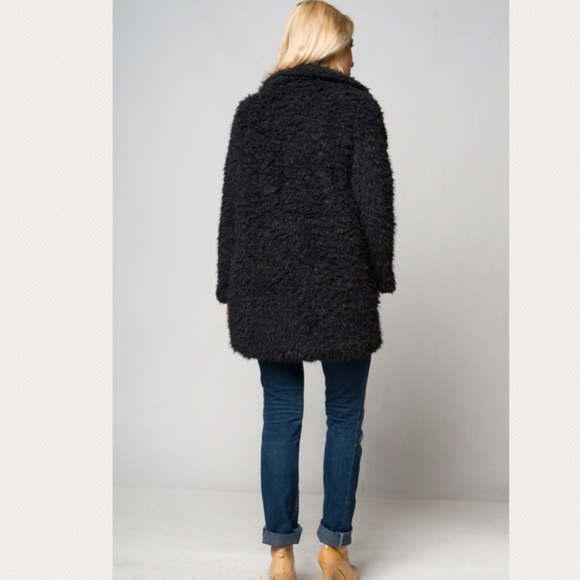 Last One! Teddy Bear Faux Fur Fuzzy Jacket Coat - Picture 4 of 5